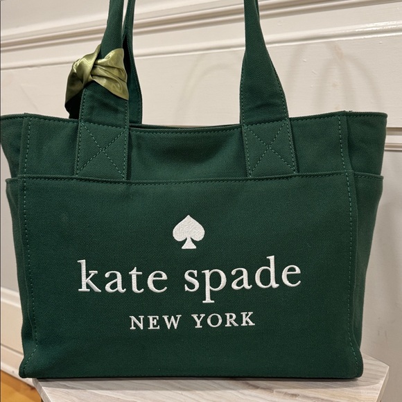 Kate Spade Bag Jett Green Canvas Large Tote - Picture 5 of 17